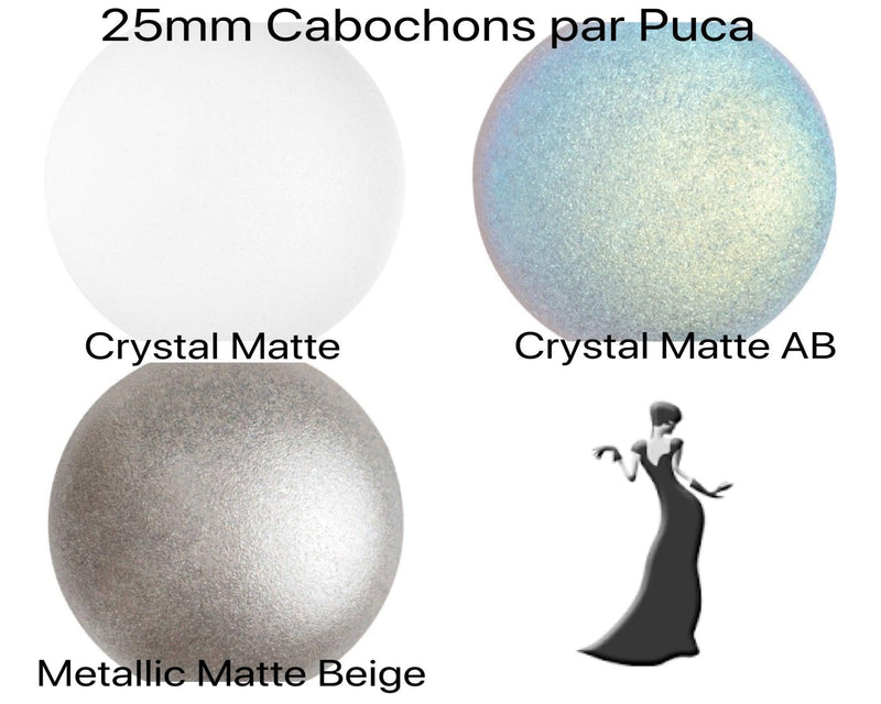 Cabochons par Puca, 25mm, Matte Collection - The Argus Collection