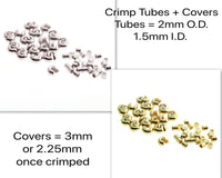 So Handy! Crimp Tube & Cover Set, 2mm Tubes, 3m Smooth Cover, 48 Pcs. 2 Finishes - The Argus Collection