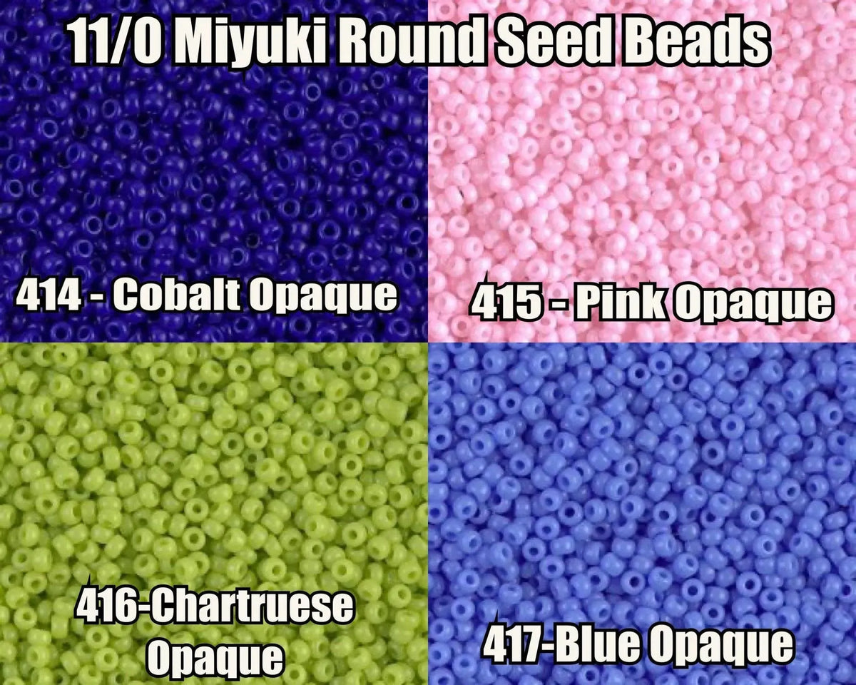 11/0 Miyuki Seed Beads 8.5g, 23g, 11-0414, 11-0415, 11-0416, 11-0417 - The Argus Collection