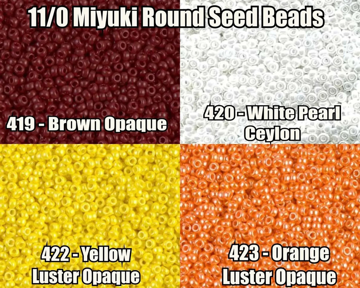 11/0 Miyuki Seed Beads 8.5g, 23g, 11-0419, 11-0420, 11-0422, 11-0423 - The Argus Collection