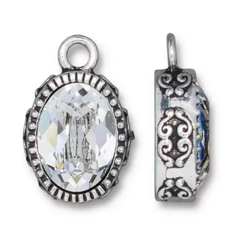 Celestial Pendant, Charm or Dangle with Austrian Crystal in 3 Finishes - The Argus Collection