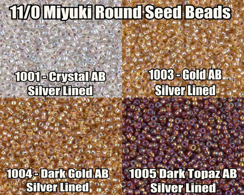 11/0 Miyuki Seed Beads 23g, 11-1001, 11-1003, 11-1004, 11-1005 - The Argus Collection