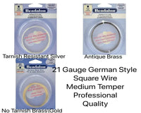21 Gauge German-Style Square Wire in 3 Finishes - The Argus Collection