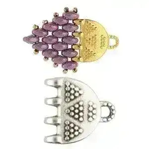 Vori IV, Cymbal Superduo Bead Endings or Connector, 4 Finishes - The Argus Collection
