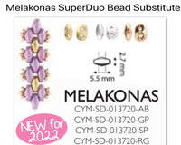 Melakonas, Cymbal Superduo Bead Substitute, 4 Pcs. 4 Finishes - The Argus Collection