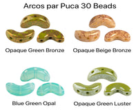 Arcos par Puca (30 Beads) Opaque Greens - The Argus Collection