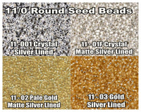 11/0 Miyuki Seed Beads 8.5g, 23g, 11-0001, 11-0001F,11-0002, 11-0003 - The Argus Collection