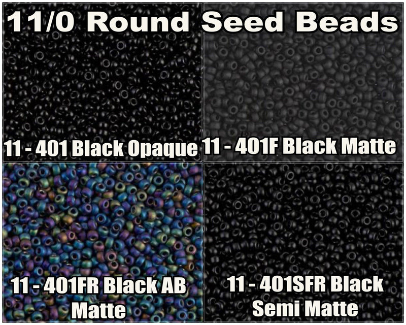 11/0 Miyuki Seed Beads 23g and 8.5g, 11-0401, 11-0401F, 11-401FR, 11-0401SFR - The Argus Collection