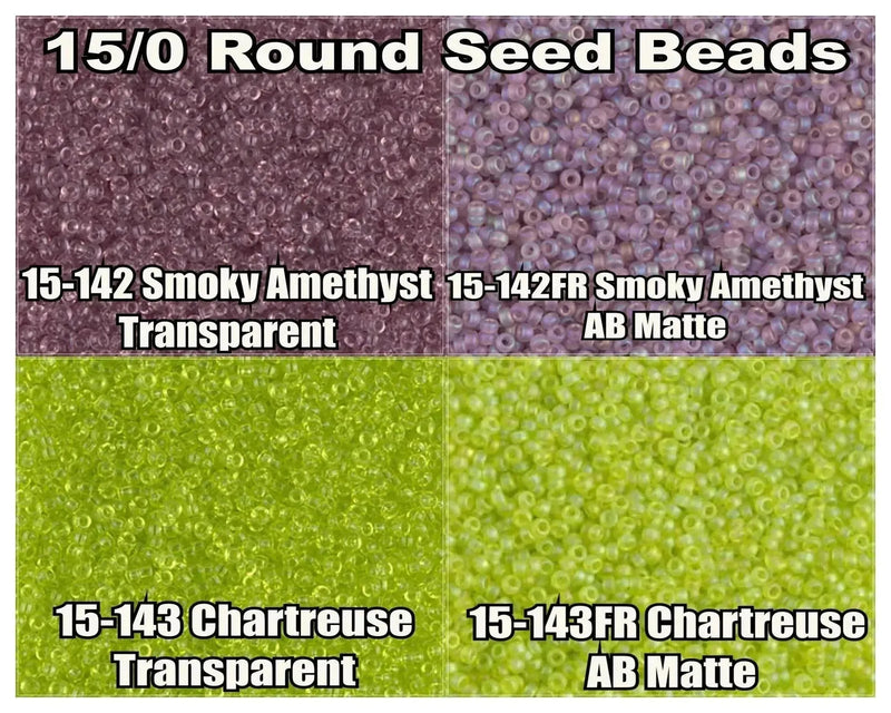 15/0 Miyuki Round Seed Beads 8.2g 15-0142, 15-0142FR, 15-0143, 15-0143FR - The Argus Collection