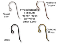 Niobium French Hook Earring Wires, Small Loop, Hypoallergenic - The Argus Collection