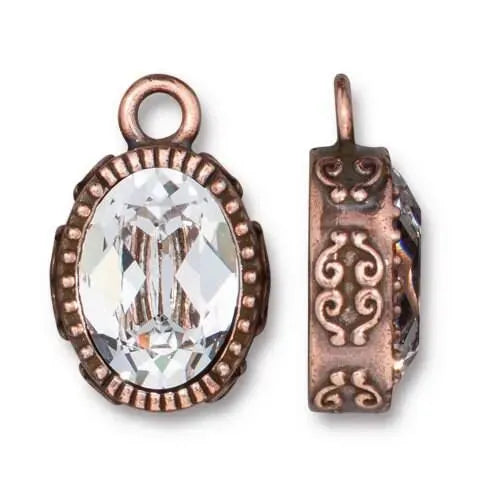 Celestial Pendant, Charm or Dangle with Austrian Crystal in 3 Finishes - The Argus Collection