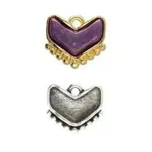 Ramos, Cymbal Chevron Bead Pendant, Glue In Setting, 2 Pcs. 4 Finishes - The Argus Collection