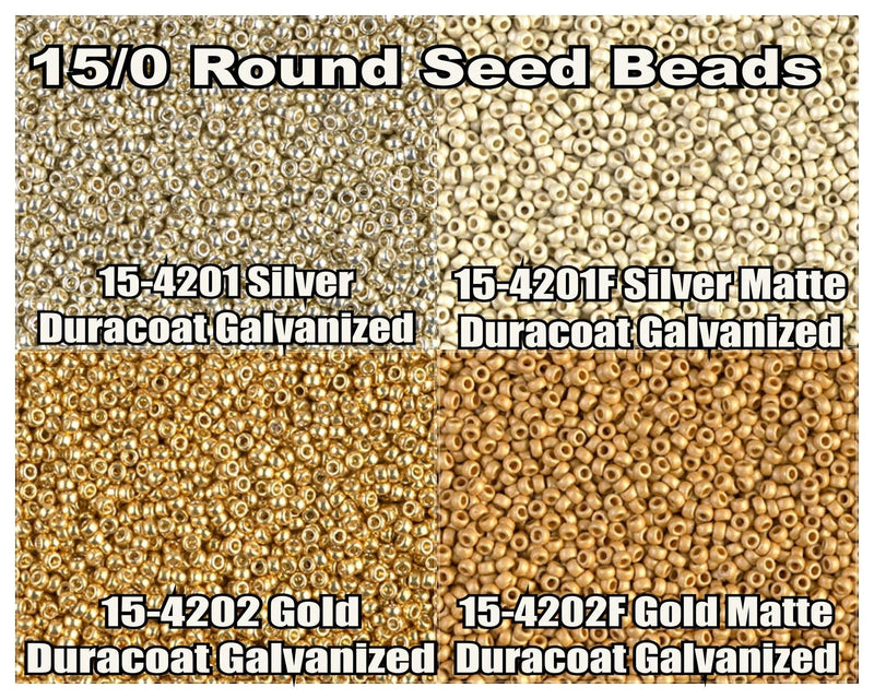 15/0 Miyuki Round Seed Beads 8.2g 15-4201, 15-4201F, 15-4202, 15-4202F - The Argus Collection