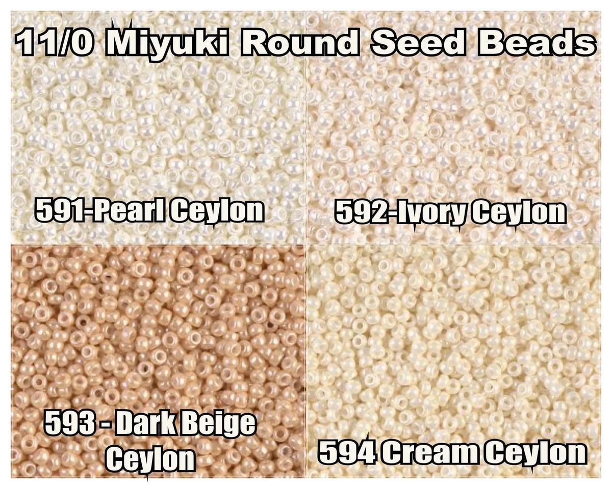 11/0 Miyuki Seed Beads 23g, 11-0591, 11-0592, 11-00593, 11-0594 - The Argus Collection