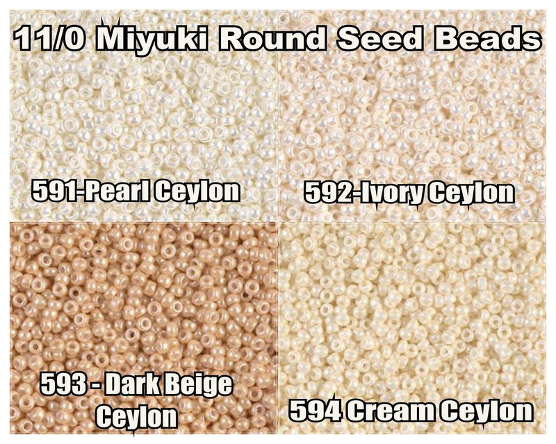 11/0 Miyuki Seed Beads 23g, 11-0591, 11-0592, 11-00593, 11-0594 - The Argus Collection