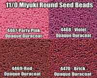 11/0 Miyuki Seed Beads 23g and 8.5g, 11-4467, 11-4468, 11-4469, 11-4470 - The Argus Collection