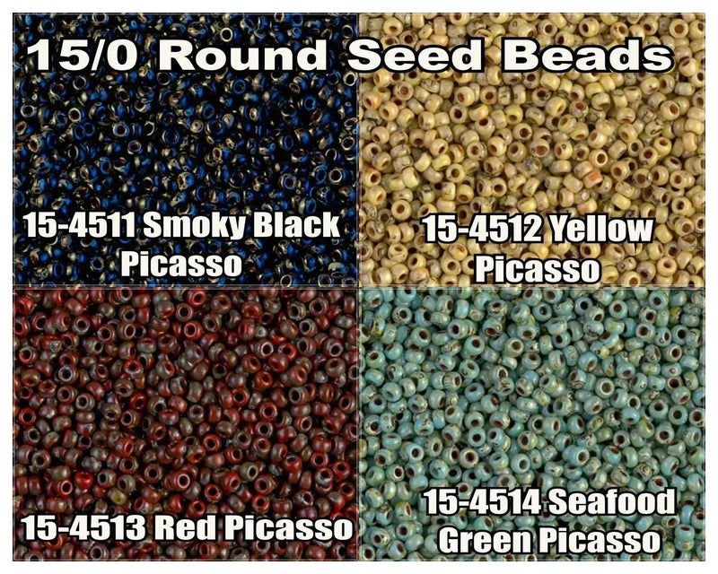 15/0 Miyuki Round Seed Beads 8.2g 15-4411, 15-4412, 15-4413, 15-4414 - The Argus Collection