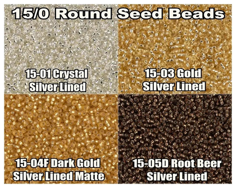 15/0 Miyuki Round Seed Beads 8.2g . 15-0001, 15-0001F, 15-0003, 15-0003F - The Argus Collection