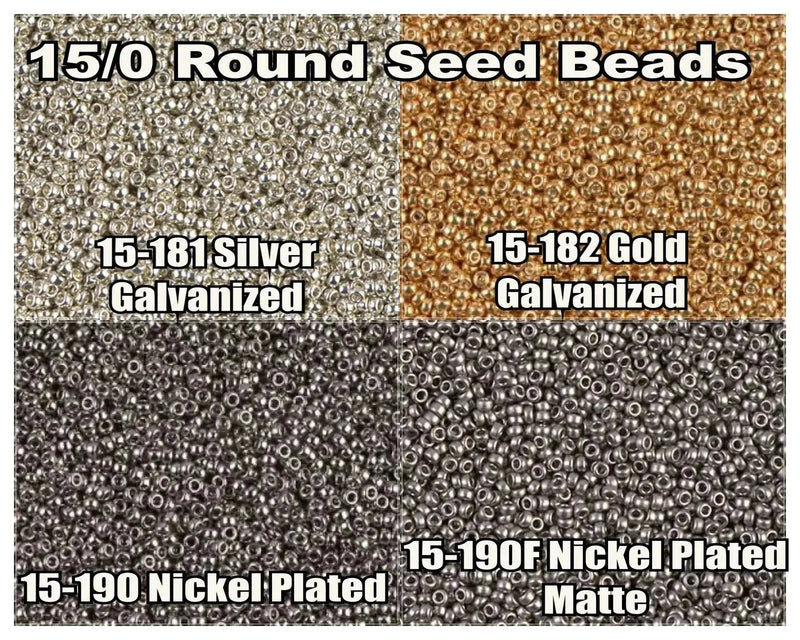 15/0 Miyuki Round Seed Beads 8.2g 15-0181, 15-0182, 15-0190, 15-0190F - The Argus Collection