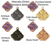 Manalis, Cymbal Ginko Pendant Setting, 4 Finishes - The Argus Collection