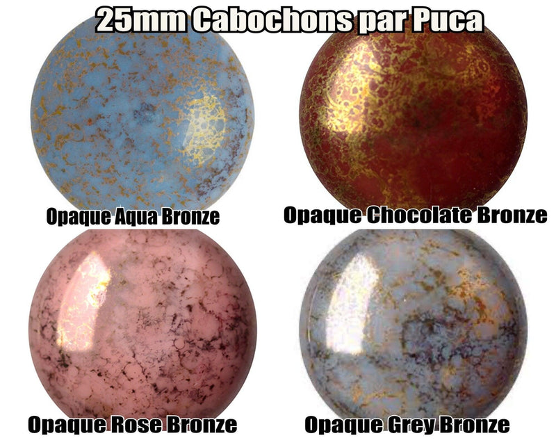 Cabochons par Puca, 25mm, Bronze Coating Collection - The Argus Collection