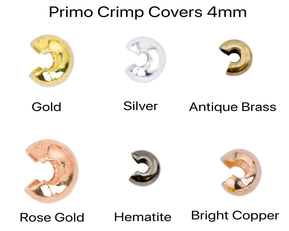 Primo 4mm Crimp Covers, 20 or 144 Pcs, Beadalon, 5 Finishes - The Argus Collection