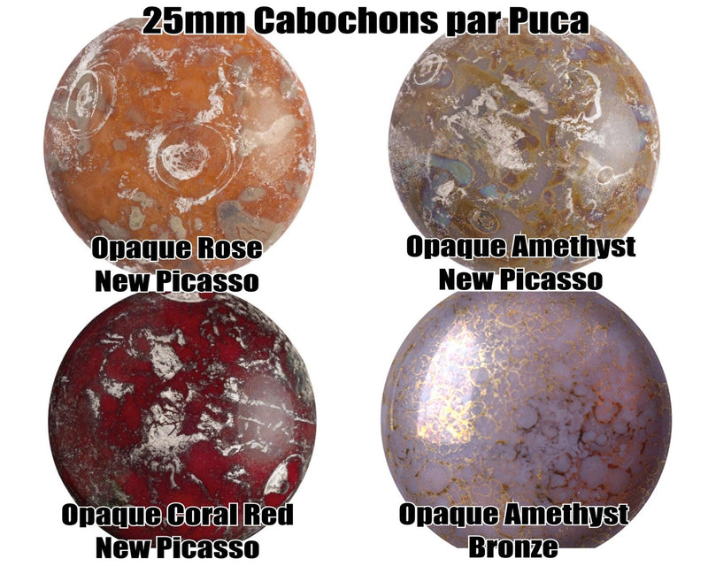 Cabochons par Puca, 25mm, New Picasso Collection - The Argus Collection