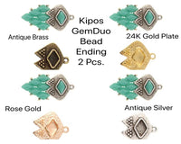 Kipos, Cymbal Gemduo Bead Endings, 2 Pcs. 4 Finishes - The Argus Collection