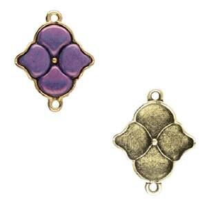 Kalogeri, Cymbal Ginko Bead Pendant or Connector, 4 Finishes - The Argus Collection