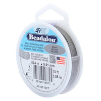 49 Strand, .024" Bead Stringing Wire, Beadalon, Bright or Gold, 10 or 30 Feet - ArgusCollection