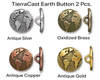 Earth Button, 17mm, 2 Pcs. 4 Finishes - The Argus Collection