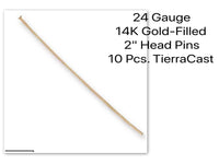 24 Gauge, .925 Sterling Silver or 14\20 Gold Filled, Head Pins, TierraCast Quality, 2 Inches, 10 Pieces - ArgusCollection