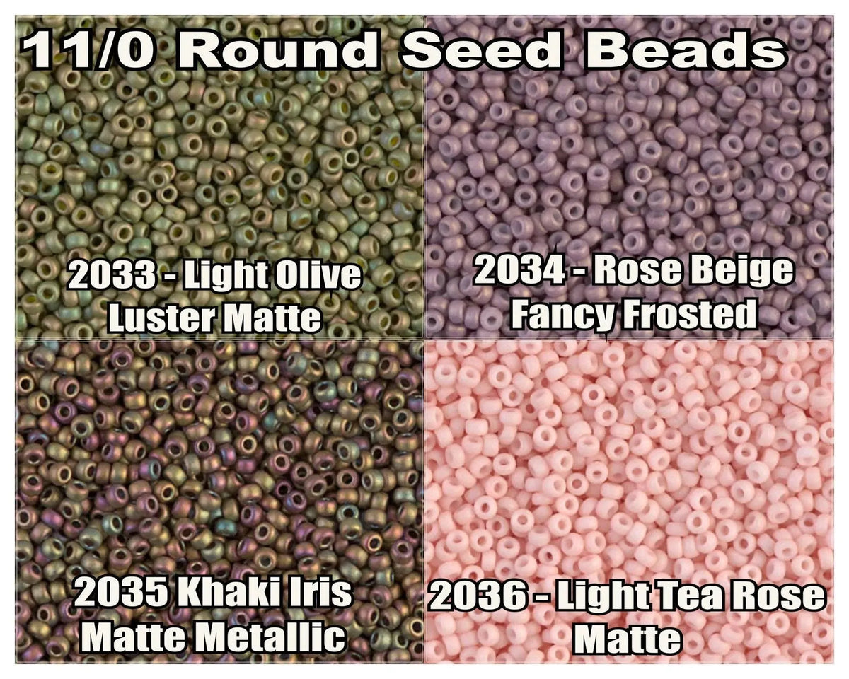 11/0 Miyuki Seed Beads 23g, 11-2033, 11-2034, 11-2035, 11-2036 - The Argus Collection