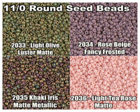 11/0 Miyuki Seed Beads 23g, 11-2033, 11-2034, 11-2035, 11-2036 - The Argus Collection