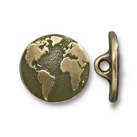 Earth Button, 17mm, 2 Pcs. 4 Finishes - The Argus Collection