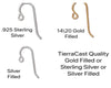 French Hook Earring Wires in Sterling Silver or 14/20 Gold Filled - The Argus Collection