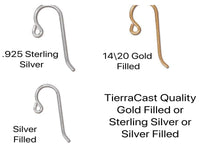 French Hook Earring Wires in Sterling Silver or 14/20 Gold Filled - The Argus Collection