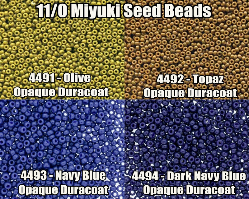 11/0 Miyuki Seed Beads 23g 8.5g, 11-4491, 11-4492, 11-4493, 11-4494 - The Argus Collection