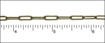 Thin Cable Euro Chain, 3.2x8.4mm, Sold in 1ft. units, Antique Brass, Antique Copper, Antique Silver, Gold, Rhodium, Silver Plated, European - The Argus Collection
