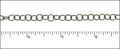 Medium Circle EURO Chain, Sold in 1-ft. Increments, Antique Brass, Antique Copper, Antique Silver, Gold - The Argus Collection
