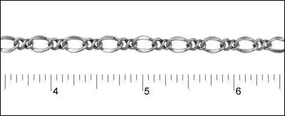 Twisted Figaro Euro Chain, Sold in 1-ft. Increments, Antique Brass, Antique Copper, Antique Silver, Gold, Silver Plated - The Argus Collection