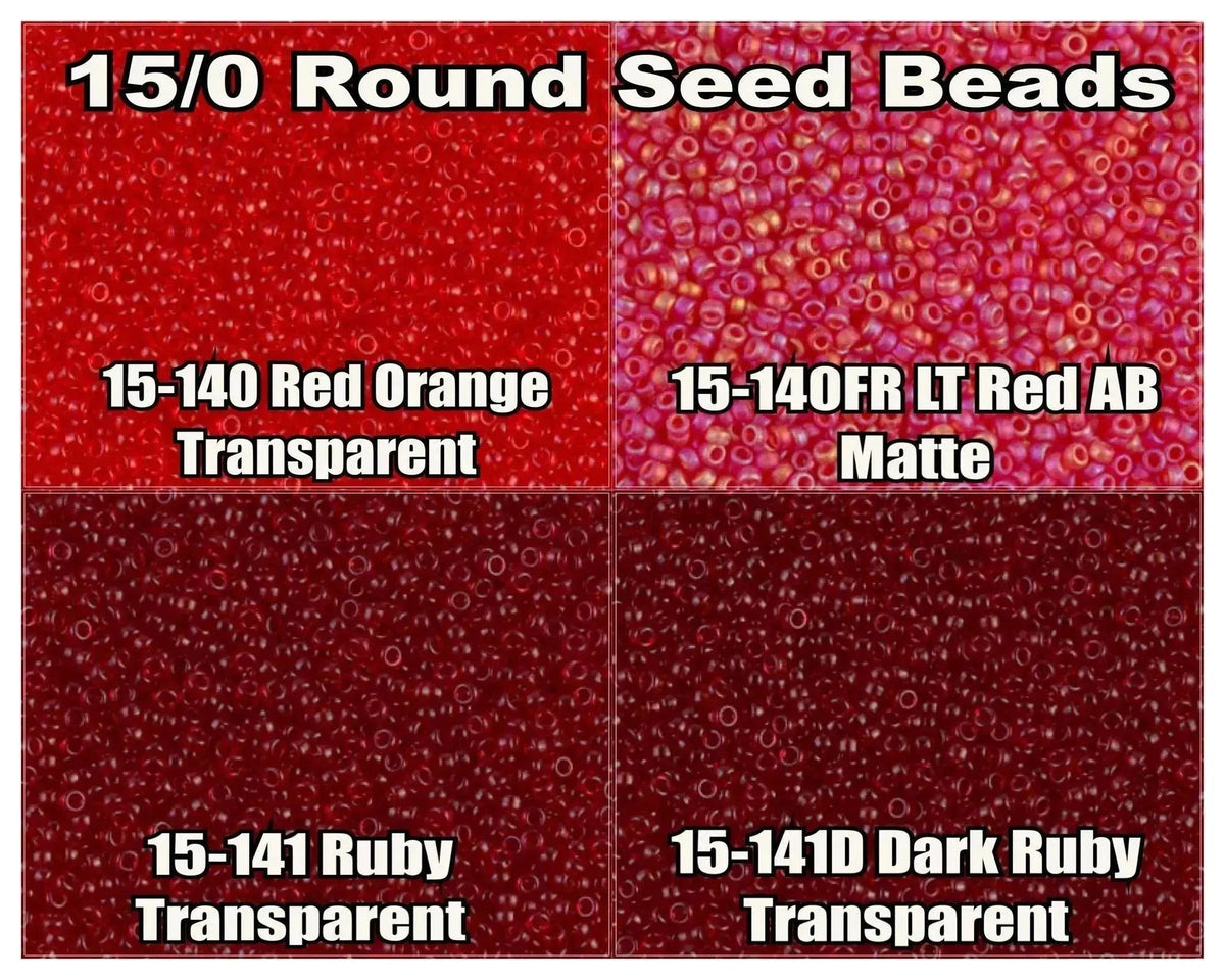 15/0 Miyuki Round Seed Beads 8.2g 15-0140, 15-0140FR, 15-0141, 15-0141D - The Argus Collection