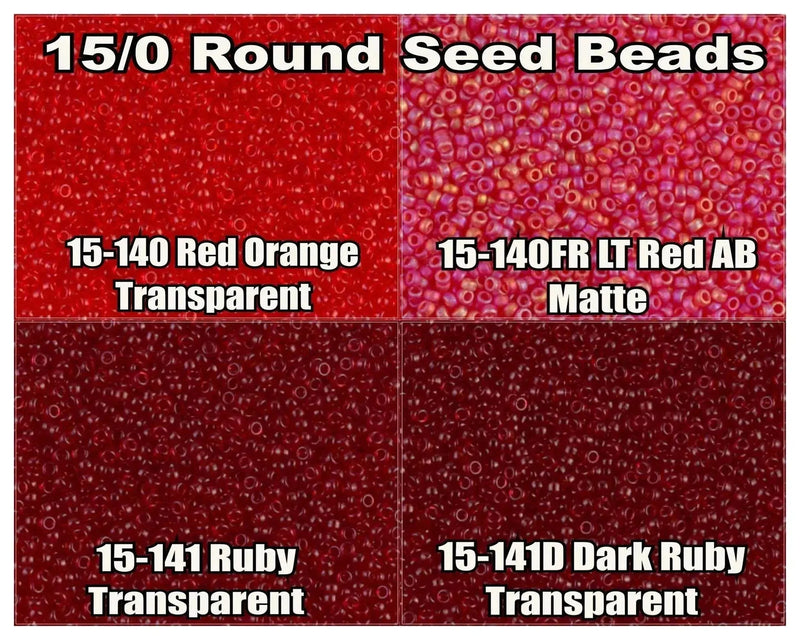 15/0 Miyuki Round Seed Beads 8.2g 15-0140, 15-0140FR, 15-0141, 15-0141D - The Argus Collection