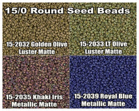 15/0 Miyuki Round Seed Beads 8.2g 15-2032, 15-2033, 15-2035, 15-2039 - The Argus Collection