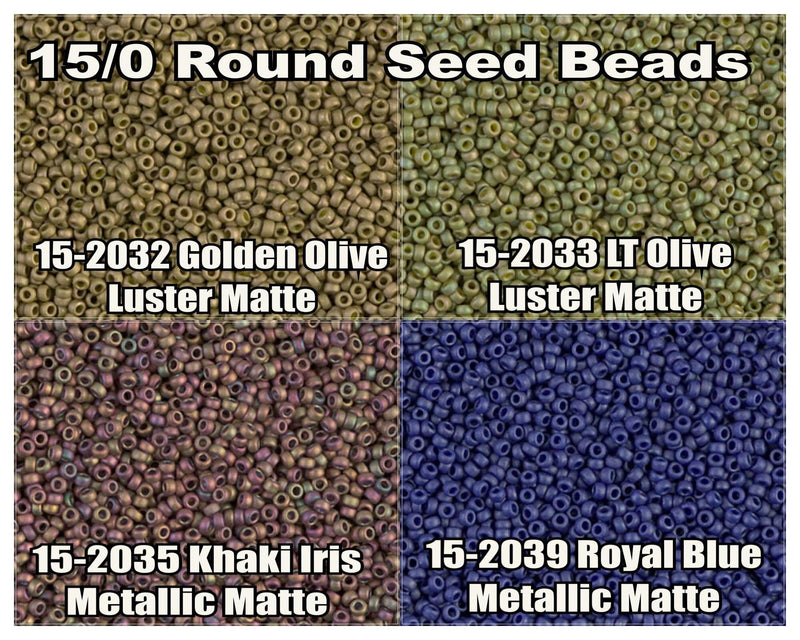 15/0 Miyuki Round Seed Beads 8.2g 15-2032, 15-2033, 15-2035, 15-2039 - The Argus Collection