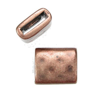 Hammered Flat Leather Sliders, 10mm, in 3 Finishes - The Argus Collection