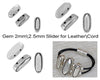 Gem! 2-Hole Beads, for 2 or 2.5mm Leather or Cord in 3 Sizes - The Argus Collection