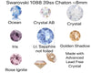 Brilliance Crystal Rivolis, 1088 Xirius 39ss, 8mm, from Austria, 7 Colors - The Argus Collection