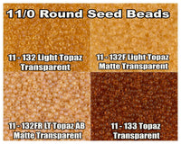 11/0 Miyuki Seed Beads 23g, 11-0132, 11-0132F, 11-0132FR, 11-0133 - The Argus Collection