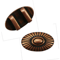 Southwest Sunburst Slider, 10mm, for Leather or Cork in 3 Finishes - The Argus Collection